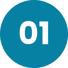 Number 01 in blue circle