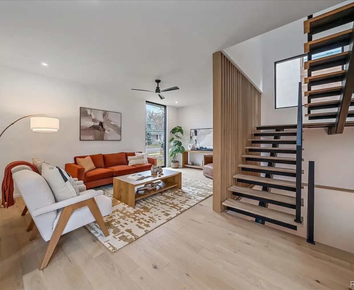 Modern townhouse with brick exterior
