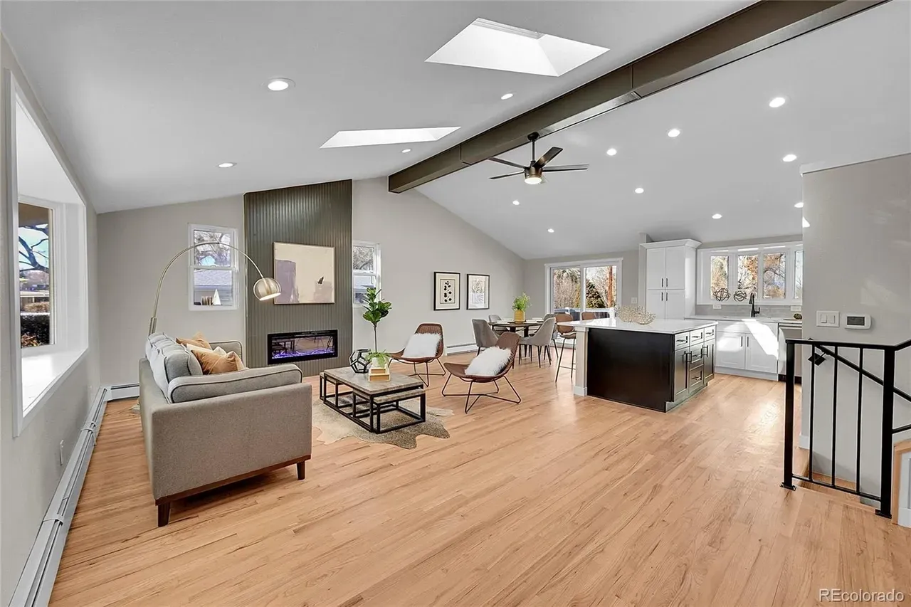 Open-concept living and dining area