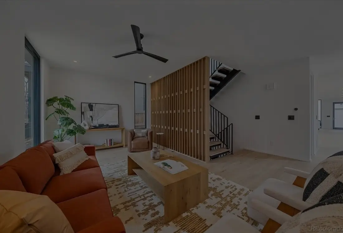 Bright living space with plants